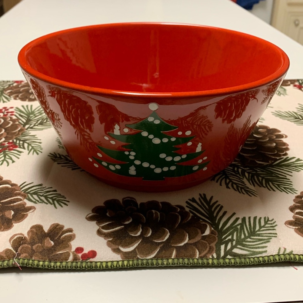 Waechtersbach red Christmas tree serving bowl